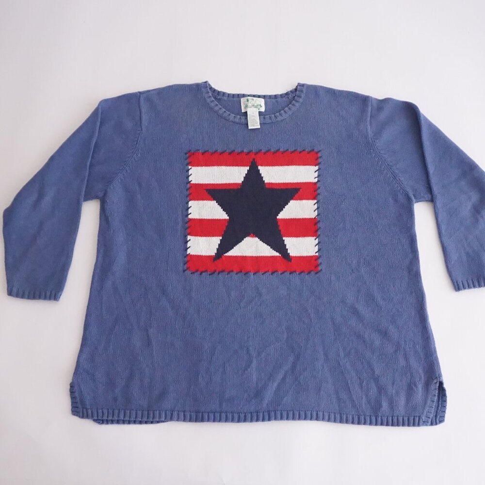 Navy Star Patterned Women's Sweater
